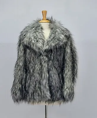 Michael Kors Faux Raccoon Fur Pile Coat Size MP • $175