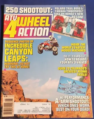 Atv 4 Wheel Action Magazine-june 1997-yamaha Timberwolf 250 4x4-250 2wd Shootout • $18