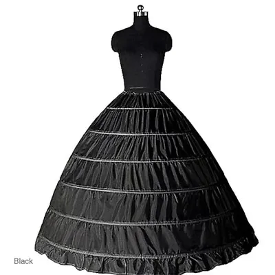 Perial Co 6 Layer Black Hoop Skirt Heavy Wire For Heavy Dress 100 % Cotton • $65
