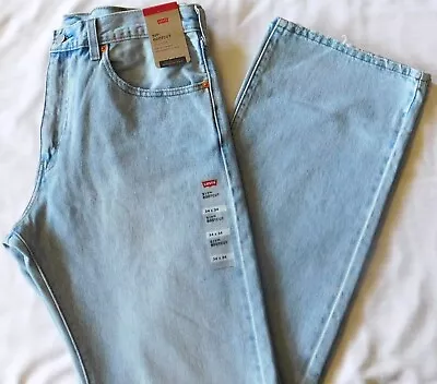 LEVIS 517 Bootcut Jeans Slim Through Thigh At Waist Light Indigo Stonewash Blue • $32.16