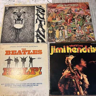 Santana Beatles Hendrix Vintage Vinyl Lot 4 Classic Rock Records • $32