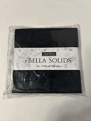 NEW Moda Bella Solids Charm Pack 42 - 5  Squares  BLACK 9900PP 99 Cotton 44/45  • $9.99