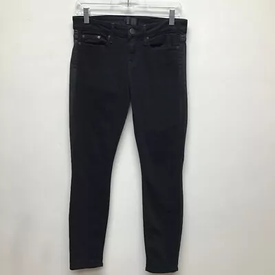 Vince Womens Skinny Jeans Black Pockets Dark Wash Mid Rise Denim USA 26 • $13.38