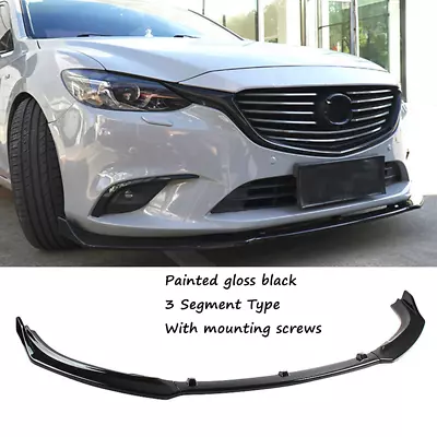 For 2014-2016 Mazda 6 Front Bumper Lip Splitter Spoiler Body Kit Painted Black • $44.31