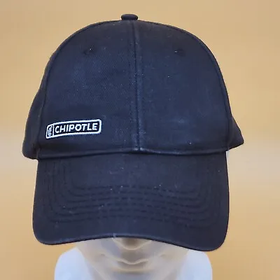 Chipotle Employee Adjustable Ball Cap Hat Black Organic Cotton White Embroidery • $26.64