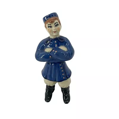 Vintage Ceramic Arts Studio Boy In Blue 5.5  Figurine Handpainted Figure • $14.99