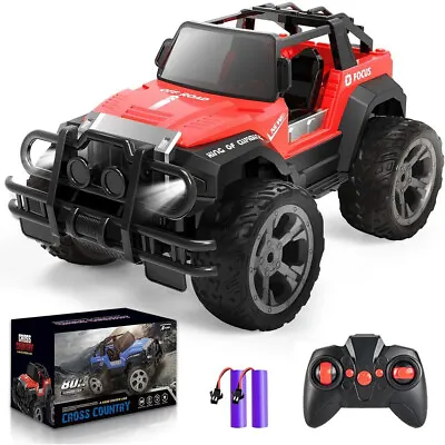 DE42 Remote Control Car 1:18 Scale 80Min Play 2.4Ghz RC Trucks Car + LED Lights • £19.99