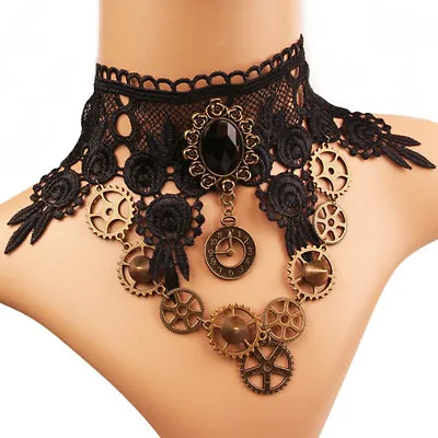 Vintage Lace Gothic Steampunk Collar Choker Pendant Necklace Charm Jewelry ..ou • $3.95