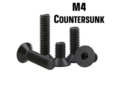 £2 • Buy M4 Countersunk Head Socket Allen Screws Self Colour Black Bolts