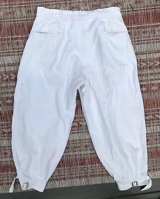 True Vintage 1920s -1930s White Summer Plus Fours/Knickerbockers 30 Waist • $150