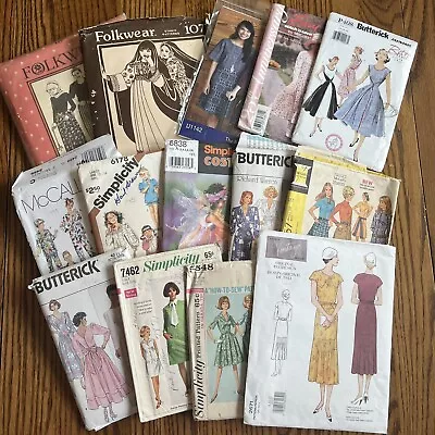 Vintage 50’s-90’s Sewing Pattern Lot Of 14 Women’s Kids Vogue Simplicity Folk • $14.99