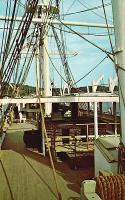 Postcard CT Mystic Seaport Main Deck Charles W Morgan Chrome Vintage PC G1131 • $2