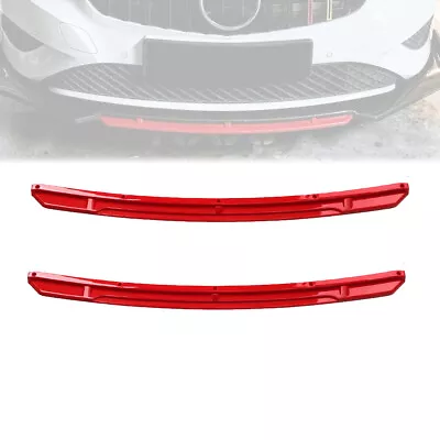 Set Of 2PCS Red Front Bumper Splitter Spoiler Lip Insert Part Replacement • $37.90