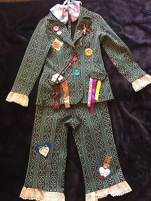 MAD HATTER Alice In Wonderland Unique OOAK Halloween Costume Bandolier Coat Pant • $74.99