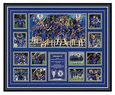 $119.99 • Buy Chelsea Fc 2021 Uefa Champions League Champions Signed Framed Le Memorabilia