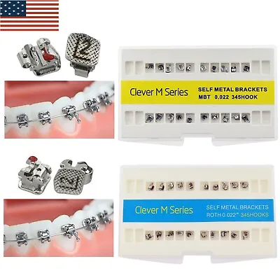 Dental Orthodontic Brackets Self-ligating Metal MBT Roth 022 345 Clever M GAC AO • $288.99