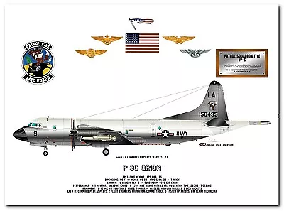 P-3C Orion Of The VP-5 Mad Foxes US Navy Patrol Aircraft Print • $45.99