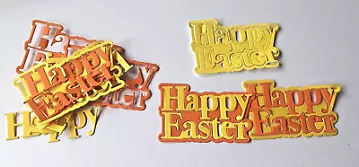 12  Happy Easter Shadow  Die Cuts Orange And Yellow - Card Making • £1.75