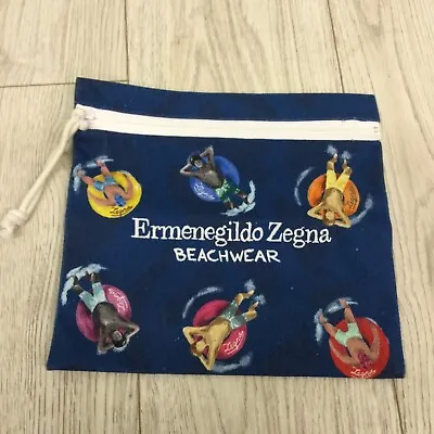 $59.99 • Buy Zegna Blue Cotton Beachwear Swimming Trunks Wet Bag