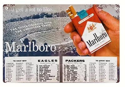 Marlboro Packers Eagles Roster Tin Sign 8 X12  • $10.97