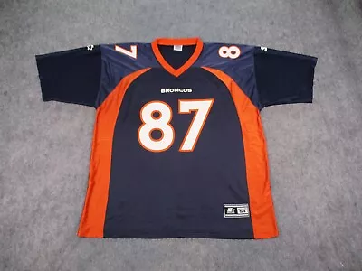 Vintage Denver Broncos Jersey Mens 2XL XXL Blue Starter Ed McCaffrey #87 NFL 90s • $35.99