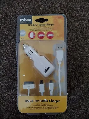 Rolson 3-in-1 Charger - USB & 12v Power Charger - Sealed  • £5