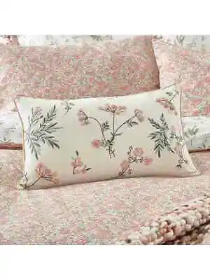 ( GENUINE ) Laura Ashley CROSSWELL - Coral Pink Cushion 30cm X 50cm - RRP £55.00 • £39.99