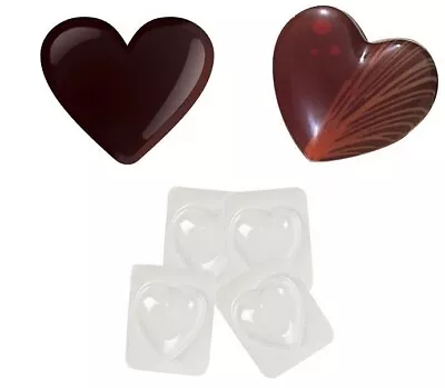 4 X Large Heart Shaped Moulds Chocolate Ice Make Your Own Valentines Day Gift • £5.99