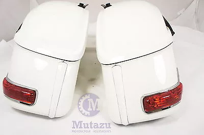 RS Universal Hard Bag Saddlebags For Honda Suzuki Kawasaki Harley Yamaha Victory • $299