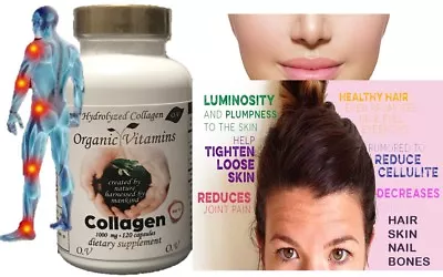 Collagen With Vitamin C 1000mg 120 Capsules Colagen Hidrolizado • $11.45