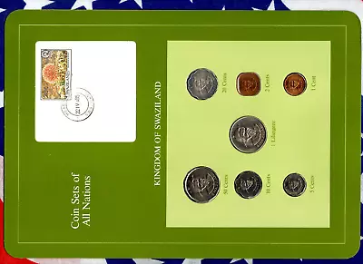 Coin Sets Of All Nations Swaziland 1975-1982 UNC 1 Cent 1975 1 Lilangeni 1979 • $10.99