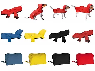 Dog Rain Coat With Hood | Record Dog Puppy Raincoats Windproof Pocket Foldable • £9.99