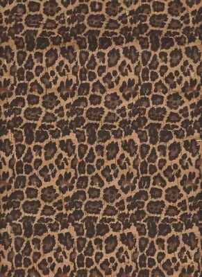 Belagio Real Cork Fabric Black Brown Leopard Print 25  Wide Sold By The Foot • $8.99