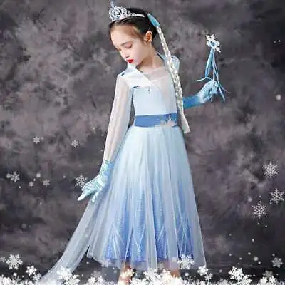 2019 New Release Girls Frozen 2 Elsa Costume Party Birthday Dress Size 2-10Yrs • $25.95
