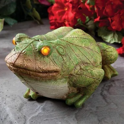 Motion Sensor Lights & Sounds Forest Frog Garden Statue Decor - Keeps Pests Away • $38.53