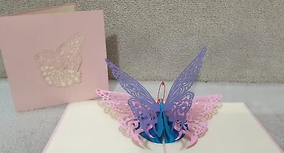 Beautiful 3D Pop Up Buterfly. Blank Card (Birthday Get Well Thank You Any Occa • £3.20