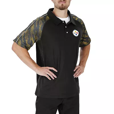 Zubaz NFL Men's Pittsburgh Steelers Elevated Field Polo W/ Viper Print Accent • $38