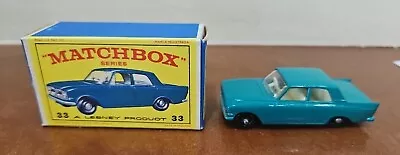 Matchbox Regular Wheels 33B Ford Zephyr 6 Saloon Dark Turquoise Boxed • £0.99