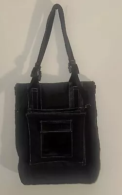 MANDARINA DUCK Black Canvas Tote Bag Purse FLAT Handbag • $55