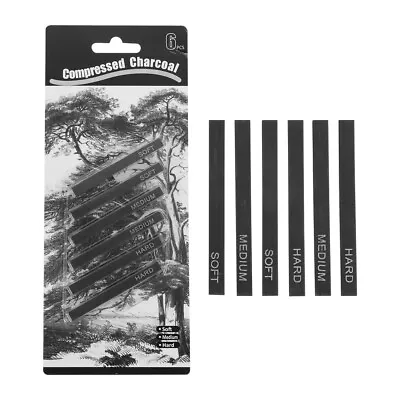  6 Pcs Charcoal Bars Artists Charcoals Willow Sticks Pencils Drawing • £5.45