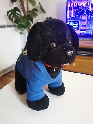 Build A Bear BAB Black Lab Dog Puppy Plush Stuffed Animal Red Collar Blue Hoodie • £12