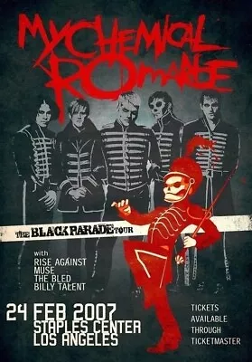 My Chemical Romance Concert Poster/print 2007 The Black Parade Tour Gerard Way  • $15