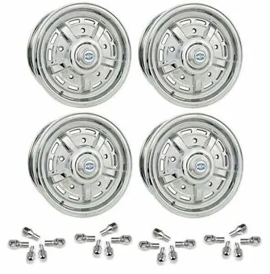 Set Of 4 15  X 5  Vw Bug 5 Lug Chrome Empi Sprint Star Wheels & Lug Nuts • $1293.95