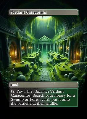 Verdant Catacombs - High Quality Custom Altered Art Card Fetch Land • $3.99