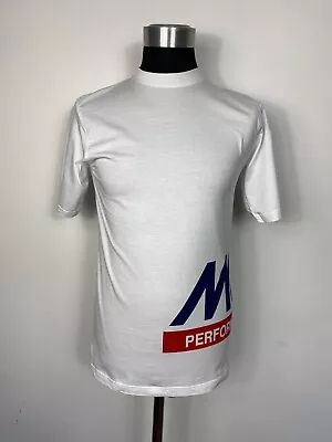 Musto Mens White Short Sleeve Wrap Around Spellout T-Shirt Tee - S - VGC • £12