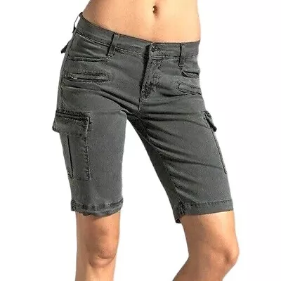 J Brand Shorts Womens Size 26 Gray Cargo Pockets Houlihan Bermuda Twill Mid Rise • $34