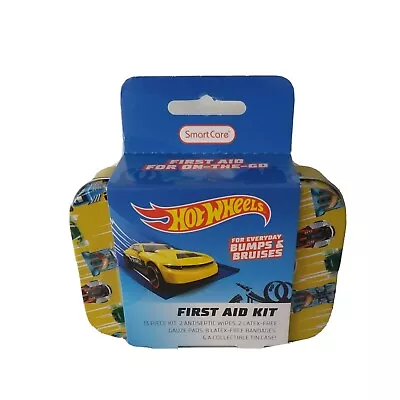 Hot Wheels First Aid Kit Mini 13 Pc Kit Collectible Tin Case Wipes Gauze Bandage • $9.50