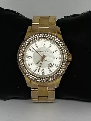 Michael Kors Glitz MK5403 Women's Stainless Steel Analog Dial Quartz Watch RQ57 • $59.99