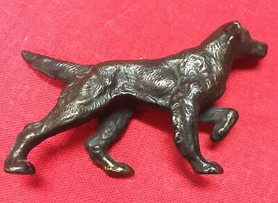 Antique Toy Dog Figurine Pointer Retriever Hunting 4.5”x2.5” Bronze ? Hubley ? • $19