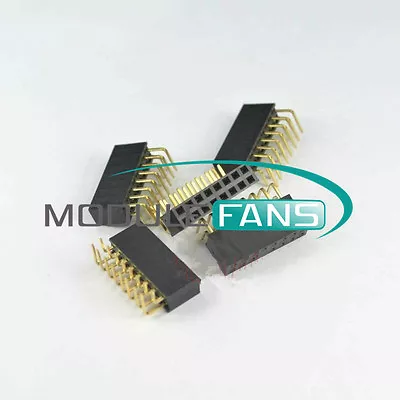 20PCS 2.54mm Pitch 2x8Pin Header Double Row Right Angle Female Socket Connector • $2.89